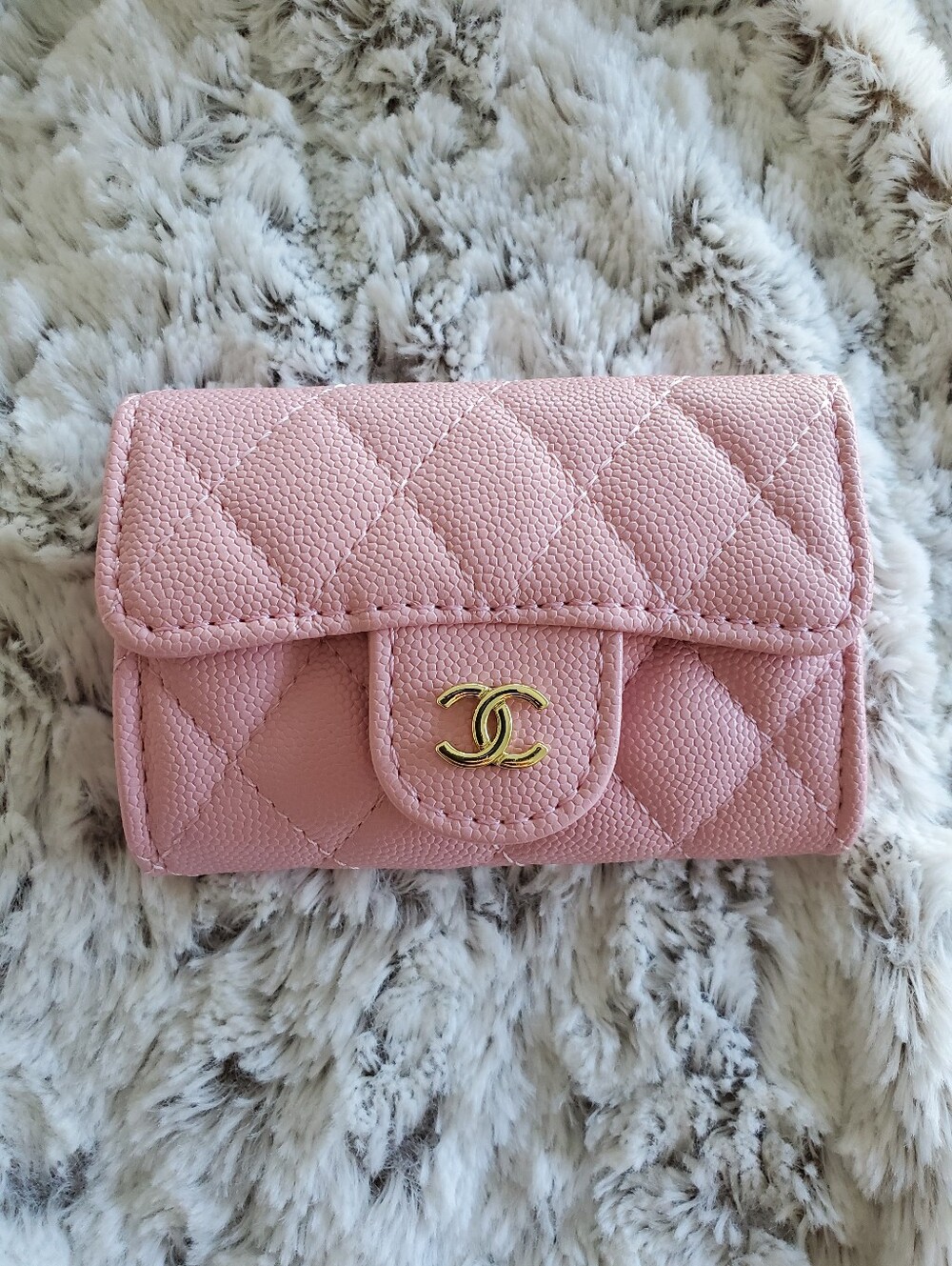 Pink Quilted Leather Chain Crossbody Wallet Mini Handbag Luxury Designer Style - Picture 4 of 8